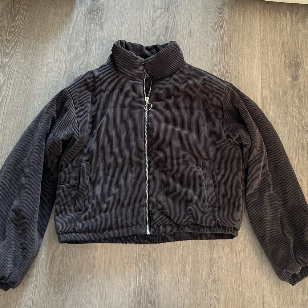 Black Corduroy Puffer Jacket